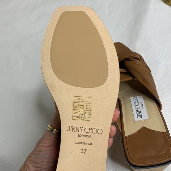 Jimmy Choo‎ Narisa 90 Nappa Leather Wedge Sandals - Picture 6 of 8